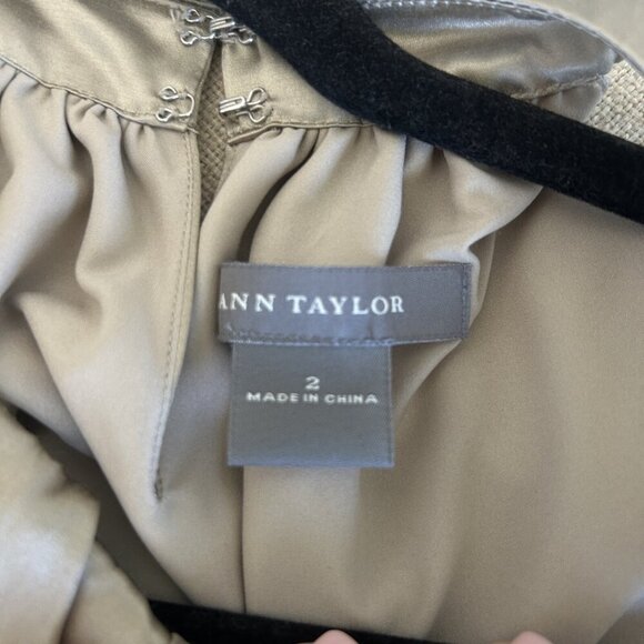 Ann Taylor Gold Satin Halter Top Size 2 - Picture 9 of 9